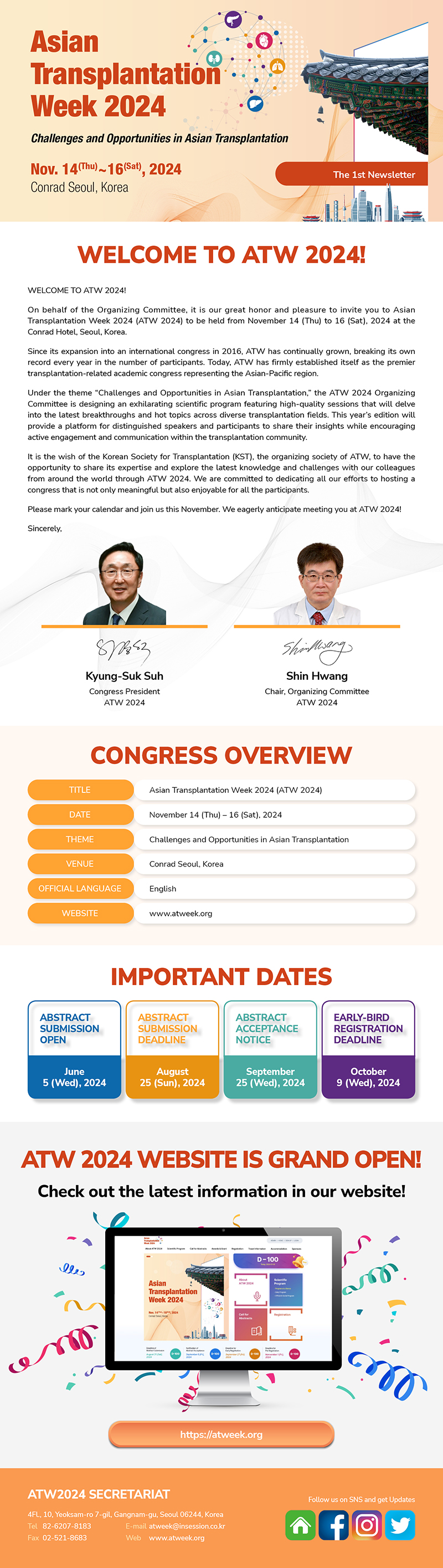 [1st Newsletter] Invite You to ATW 2024!